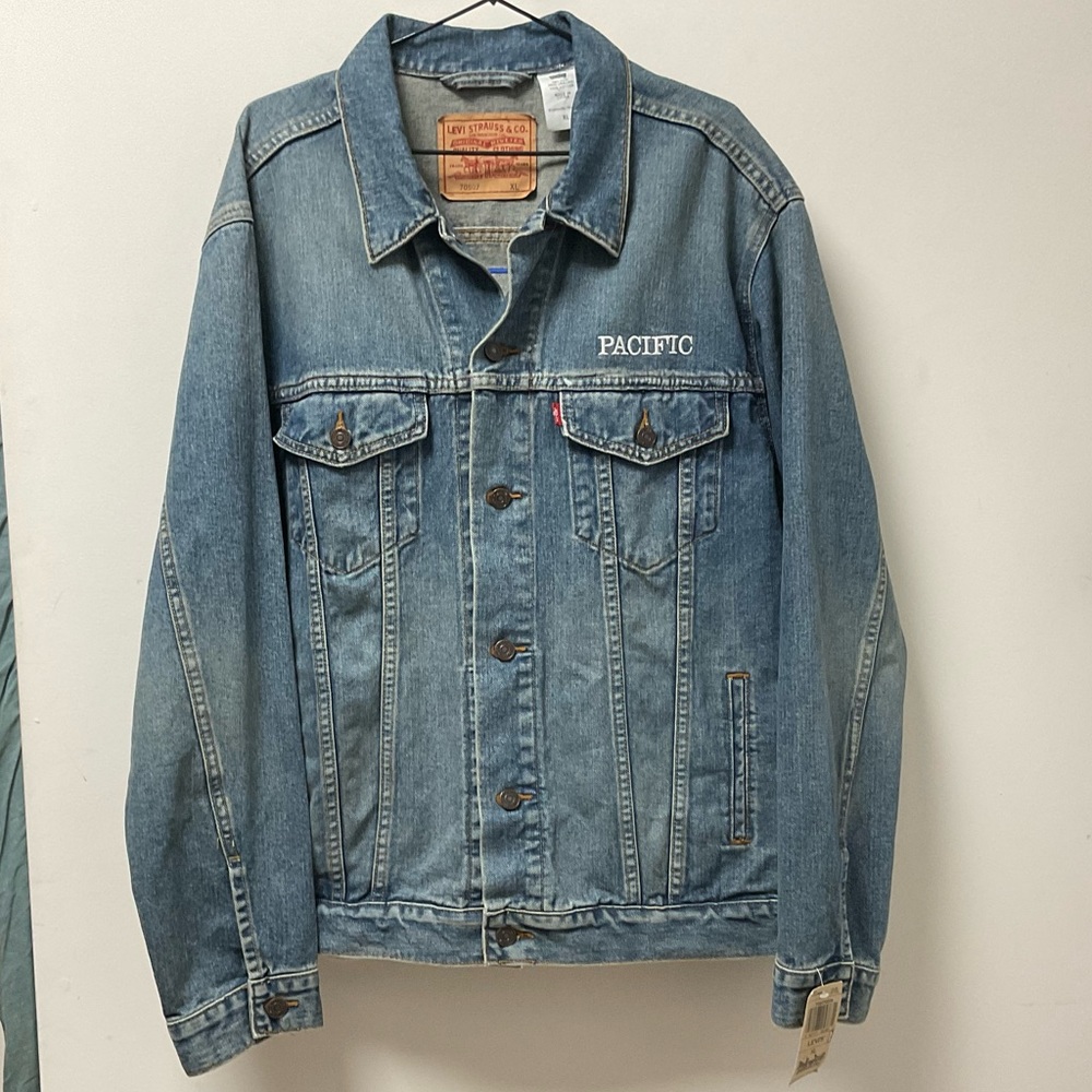 Levi Strauss & Co. Embroidered Puerto Rican Flag/Pacific Trucker Jean Jacket! - Picture 10 of 15